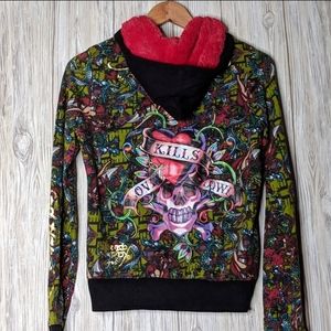 ‼️SOLD‼️Vintage Ed Hardy Zip up Hoodie